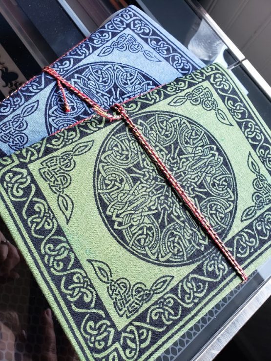 Celtic Knot Journal, Welsh Fabric Notebook , Irish Cotton Scrapbook