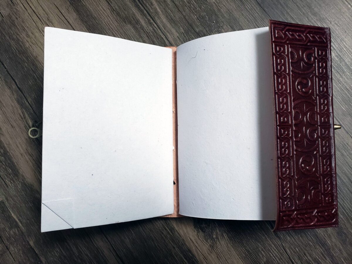 Leather Triquetra Celtic Knot Journal, Welsh Embossed Notebook , Irish
