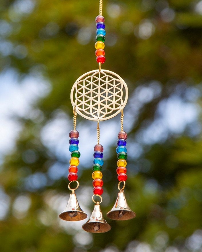 Metal Celtic Flower of Life Wind Chime The World Tree